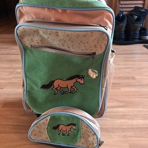 A pony kids backpack with pencil case
